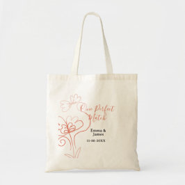 Bolso De Tela One Perfect match terracotta wedding couple name f