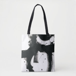 Bolso De Tela Onyx Gesture - Black Paint Strokes