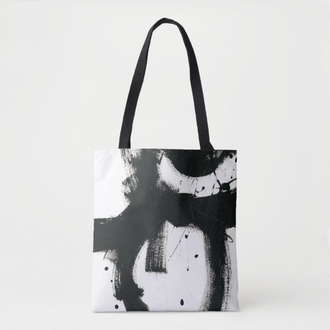 Bolso De Tela Onyx Gesture - Black Paint Strokes (Anverso)