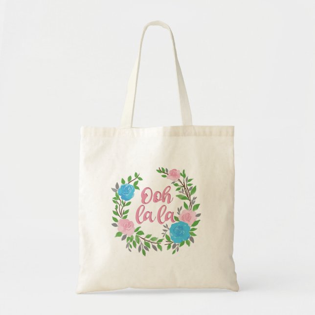 Bolso De Tela Ooh La La - Frases Francesas (Frente)