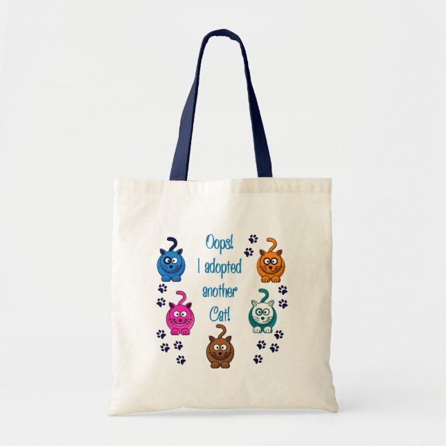 Bolso De Tela ¡Oops!  ¡Adopté otro gato! (Frente)