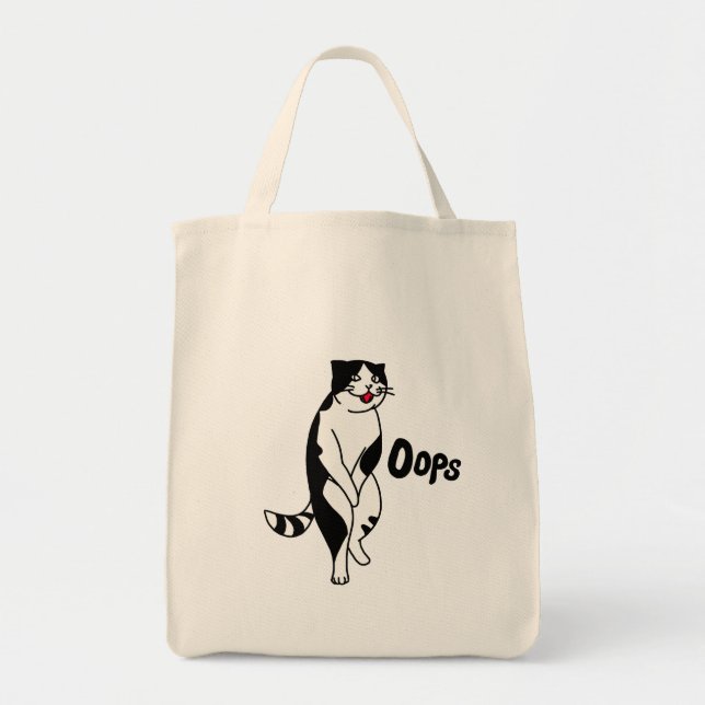 Bolso De Tela Oops cat (Frente)