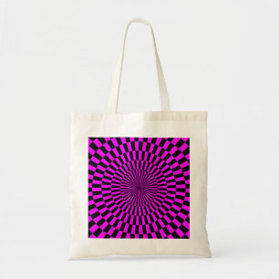 Bolso De Tela Op Art - Magenta y negro