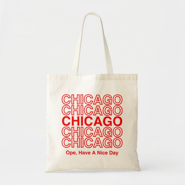 Bolso De Tela Ope, Ten Un Tote De Un Buen Día (Chicago) (Frente)