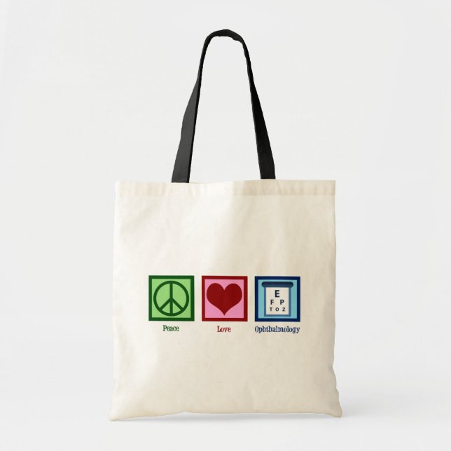 Bolso De Tela Ophthalmología de amor por la paz (Frente)