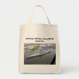Bolso De Tela Opinión aérea de USS New Jersey BB-62 del