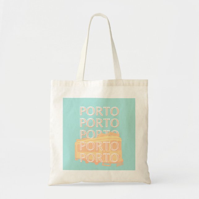 Bolso De Tela Oporto Travel Art, Portugal Travel Art, Pastel (Frente)