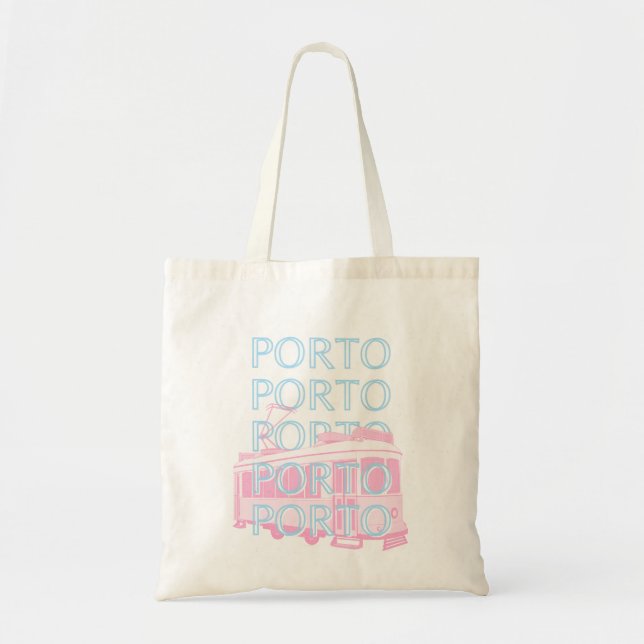 Bolso De Tela Oporto Travel Art, Portugal Travel Art, Pastel (Frente)