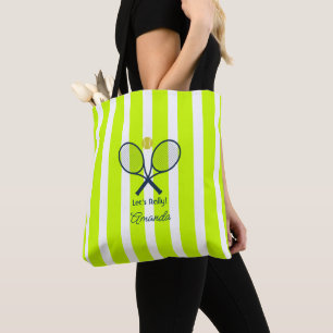 Bolso De Tela Optic Yellow y Neon Green Preppy Tennis