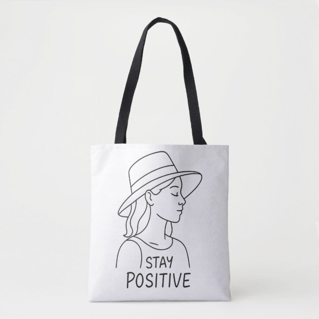 Bolso De Tela Optimismo y fuerza radiante positivo de la permane (Anverso)