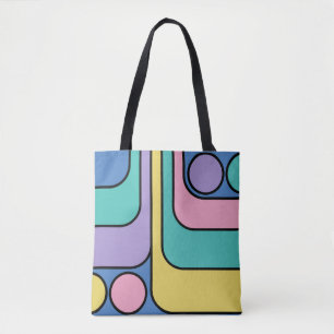 Bolso De Tela Optimizar el diseño geométrico de estilo retro mod
