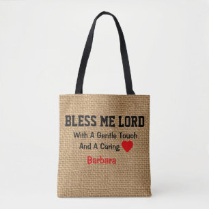 Bolso De Tela Oración de impresión Burlap personalizada para enf