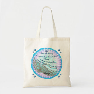 Bolso De Tela Oración de Serenidad Ala Violeta