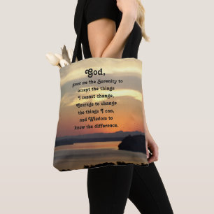 Bolso De Tela Oración de Serenidad Paisaje Marítimo Naranja Atar