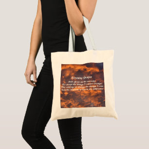 Bolso De Tela Oración de Serenity Nubes Sky Inspiradoras