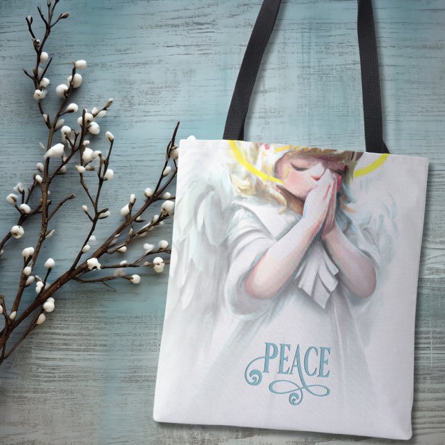 Bolso De Tela Orando por la paz, pequeño ángel (Subido por el creador)