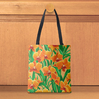 Bolso De Tela Orange Orchids Tote Bag