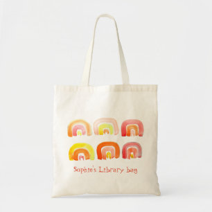 Bolso De Tela Orange rainbow cute library bag