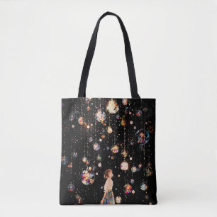 Bolso De Tela Orbes Brillantes Noche Estrellada