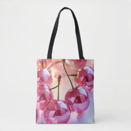 Bolso De Tela Orbes Rosados Brillantes
