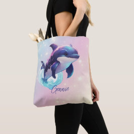 Bolso De Tela Orca Asesina Kawaii Personalizada Azul y Rosa