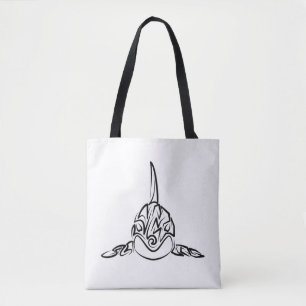Bolso De Tela Orca tribal negra y blanca