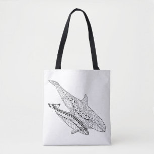 Bolso De Tela Orca Y Bebé Adultos Colorantes Tote Completo