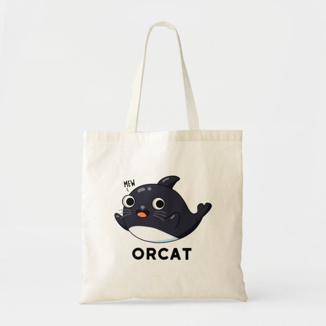 Bolso De Tela Orcat Funny Cat Orca Pun (Frente)