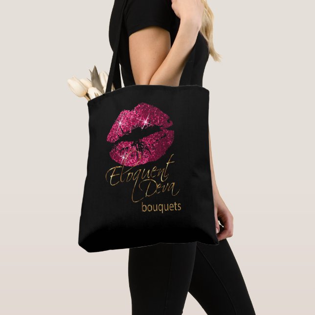 Bolso De Tela Orden de personalizado - Litros rosados calientes (Detalle)