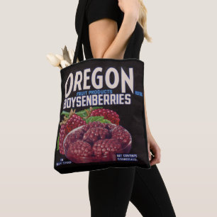 Bolso De Tela Oregon Boysenberries de los años 40 puede etiqueta