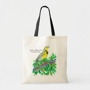 Bolso De Tela Oregon Flowers Bird