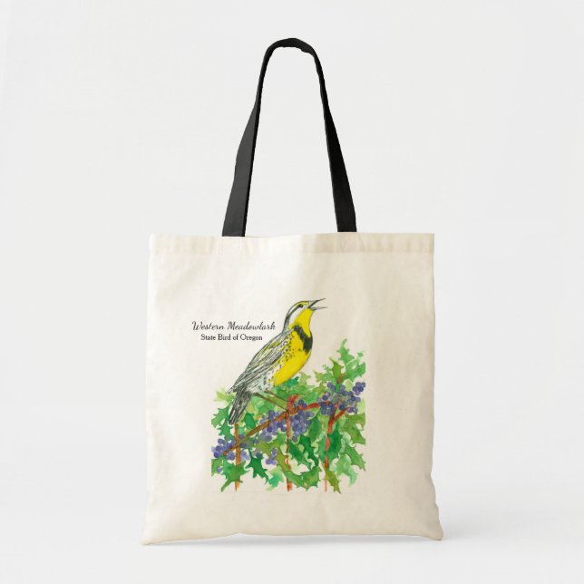 Bolso De Tela Oregon Flowers Bird (Frente)