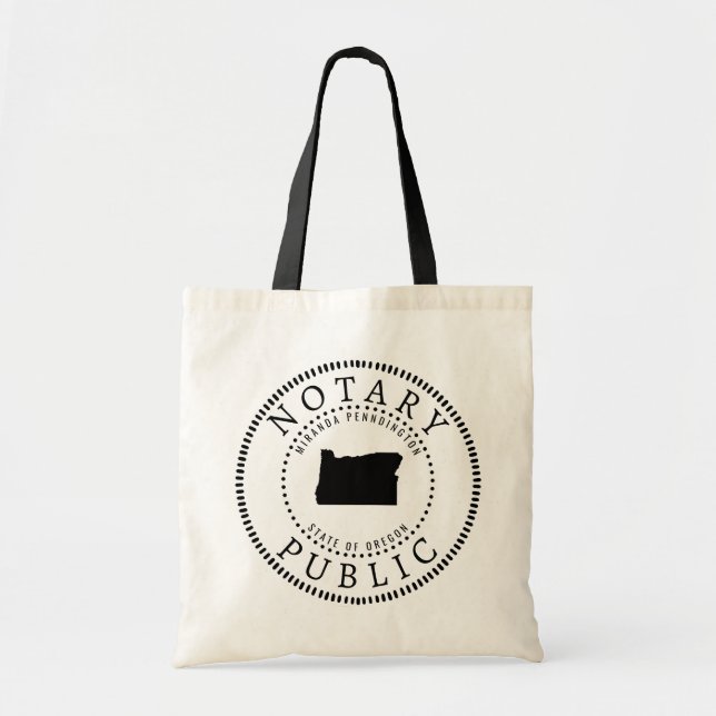 Bolso De Tela Oregon Notary Public Personalized (Frente)