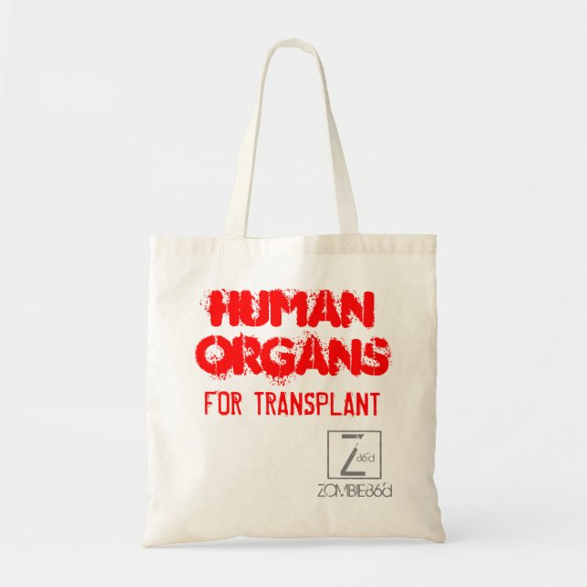 Bolso De Tela Órganos humanos: Para el trasplante (Frente)