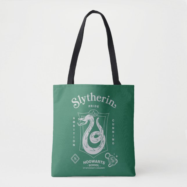 BOLSO DE TELA ORGULLO AMBICIÓN ASTUCIADO ESCUDO DE SLYTHERIN (Anverso)