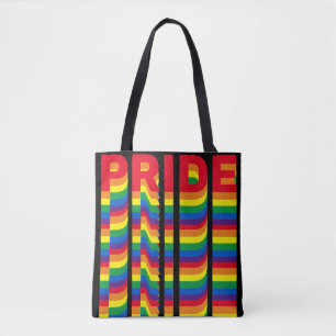Bolso De Tela Orgullo arco iris negro patrón retro gay lgbt lgbt