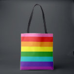 Bolso De Tela Orgullo arco iris retro<br><div class="desc">Las rayas de arcoiris de inspiración retro están inspiradas en el diseño original de la bandera del orgullo de los panaderos dorbert,  que incluyen rosa y turquesa.</div>