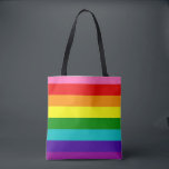 Bolso De Tela Orgullo arco iris retro<br><div class="desc">Las rayas de arcoiris de inspiración retro están inspiradas en el diseño original de la bandera del orgullo de los panaderos dorbert,  que incluyen rosa y turquesa.</div>