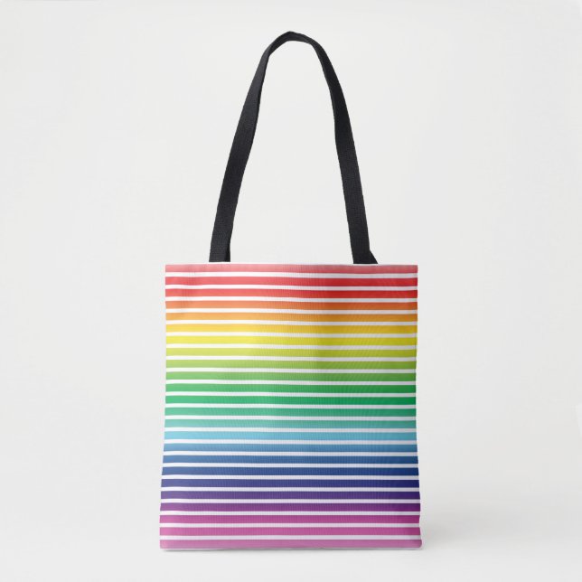 Bolso De Tela Orgullo arcoiris blanco rayas patrón lgbtq lgbt (Anverso)