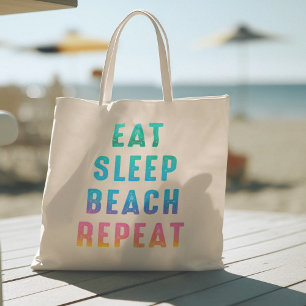 Bolso De Tela Orgullo arcoiris Comer Sleep Beach Repetir