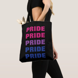 Bolso De Tela Orgullo Bisexual LGBTQ Texto Repetido Personalizab