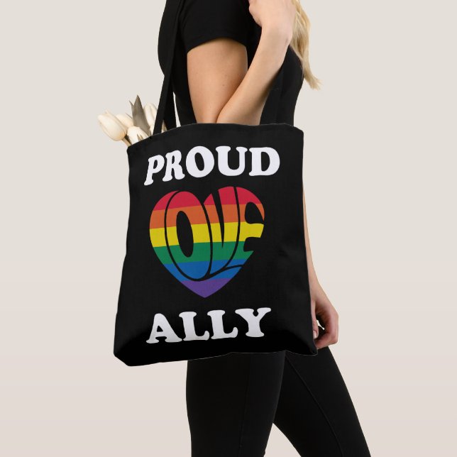 Bolso De Tela Orgullo de Aliado LGBTQ (Detalle)