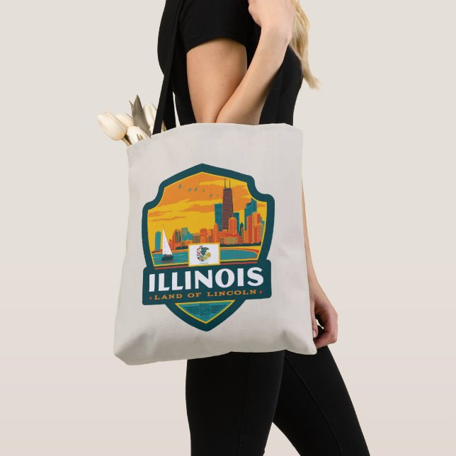 Bolso De Tela Orgullo del Estado | Illinois (Detalle)