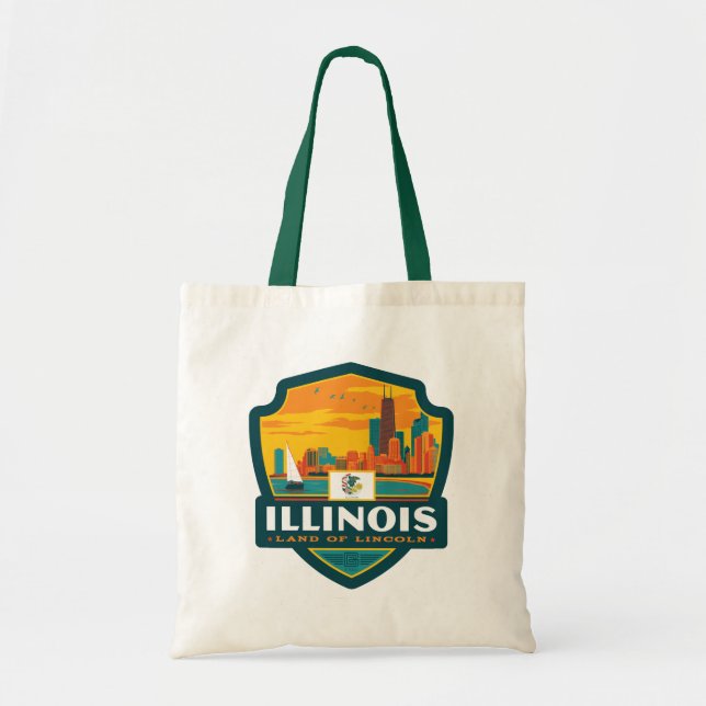 Bolso De Tela Orgullo del Estado | Illinois (Frente)
