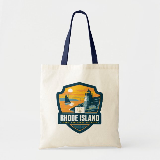 Bolso De Tela Orgullo del Estado | Isla Rhode (Frente)