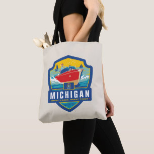 Bolso De Tela Orgullo del Estado   Michigan