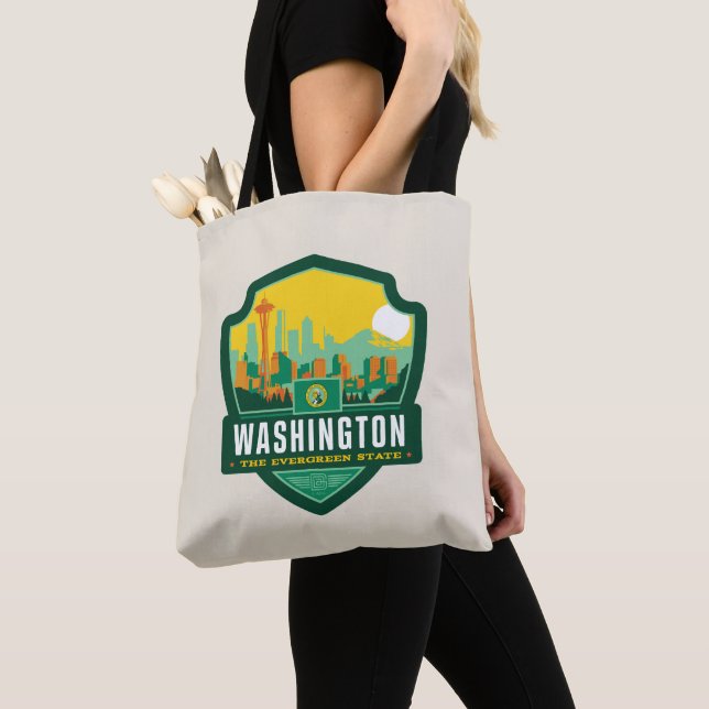 Bolso De Tela Orgullo del Estado | Washington (Detalle)