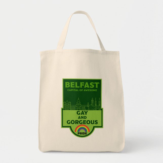 Bolso De Tela Orgullo Gay Belfast - Brighton Ireland LGBT - (Frente)