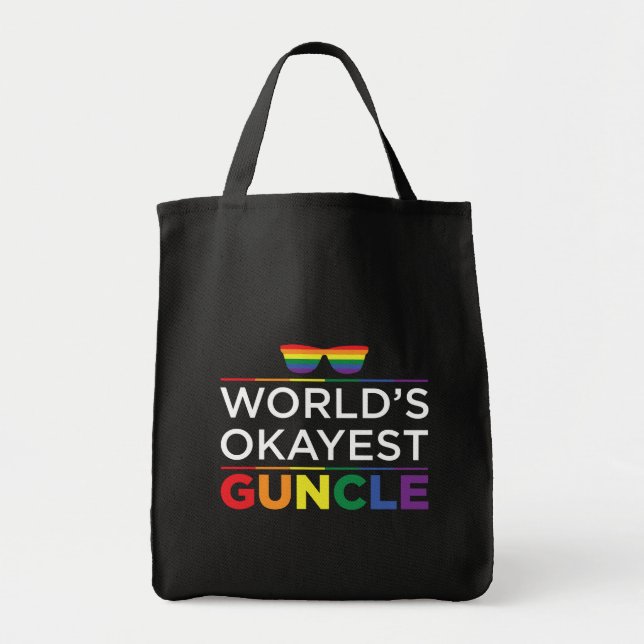 Bolso De Tela Orgullo gay de Okayest Guncle de los mundos (Frente)