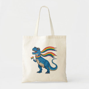 Bolso De Tela Orgullo Gay Dino Trex Bandera Arcoiris Lgbt Ally